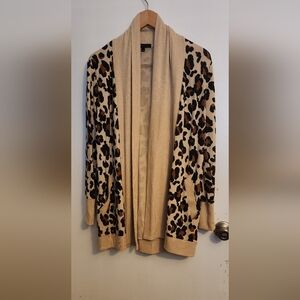 Gibson Tan and Brown Leopard Cardigan